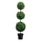 4ft. Potted Artificial Triple Ball Boxwood Topiary Tree